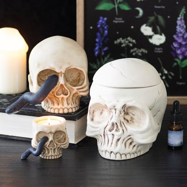 Skull Tealight Holder with Snake - Image 5
