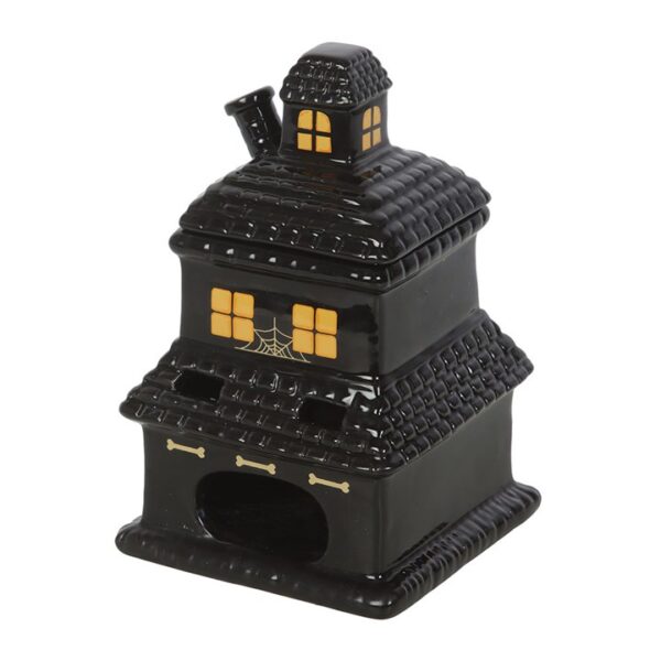 Black Haunted House Oil Burner and Wax Warmer - Image 5
