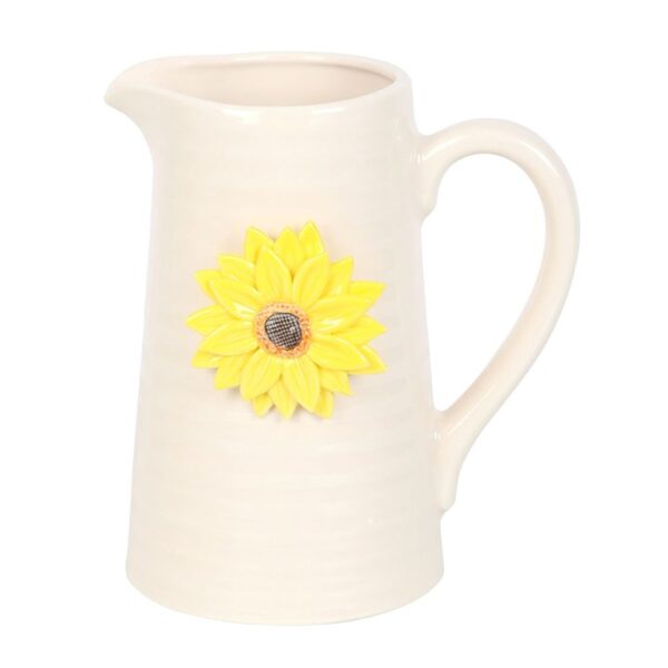 Hello Sunshine Ceramic Flower Jug with 3D Sunflower - Image 2