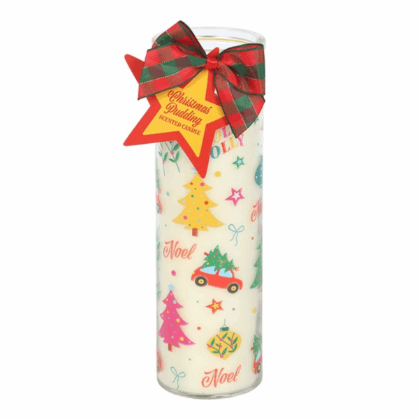 Nostalgic Christmas Print Christmas Pudding Scented Tube Candle - Image 2
