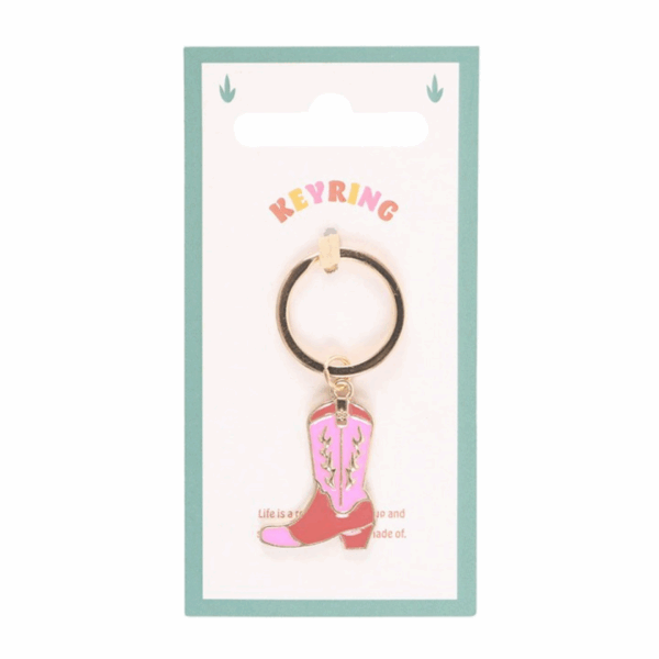Pink Cowboy Boot Keyring - Image 2