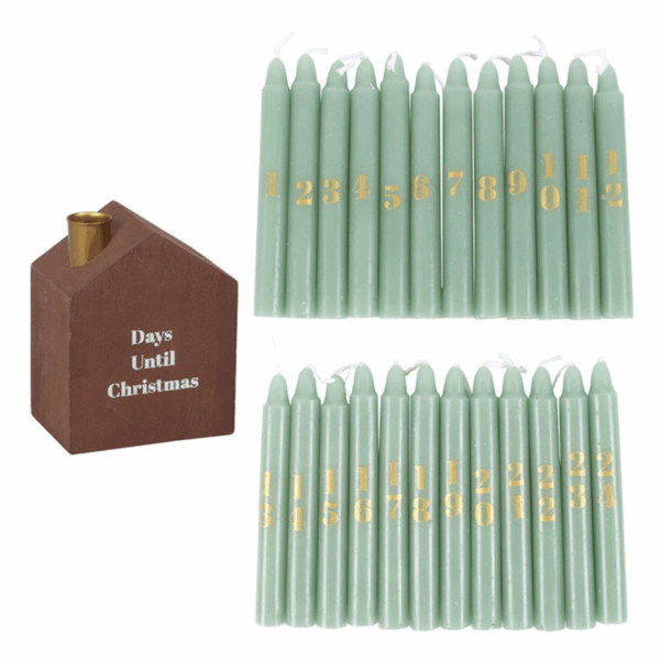 Set of 24 Mini Advent Candles with Holder - Image 2