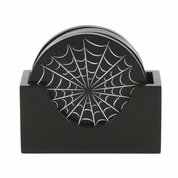 Black Spiderweb Coaster Set - Image 2