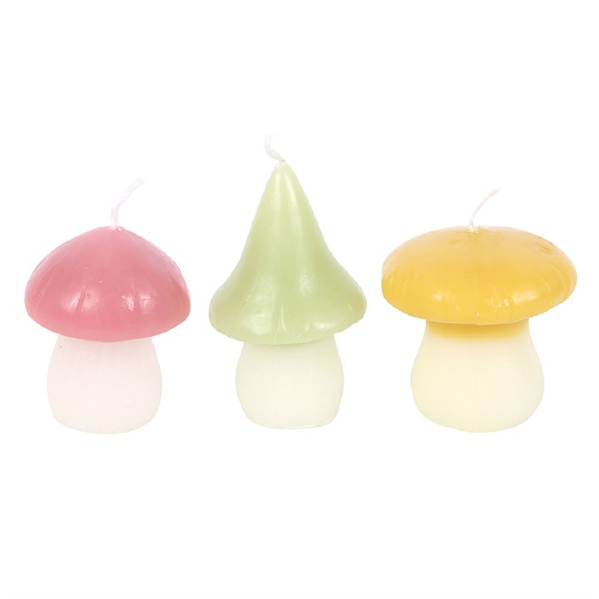 Set of 3 Pastel Mushroom Candles - Image 2