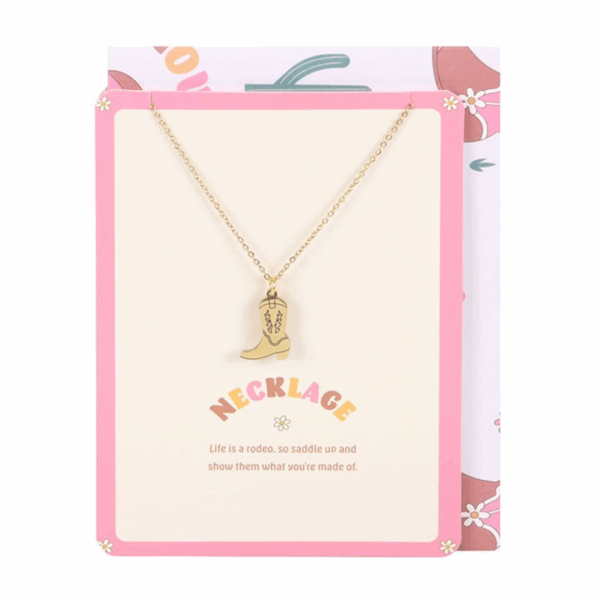 Cowboy Boot Necklace on Greeting Card - Image 2