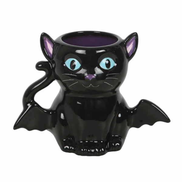 Cute and Creepy Bat Cat Mug - Image 2