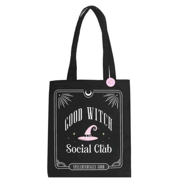 Good Witch Social Club Polycotton Tote Bag with Pin Badge - Image 2