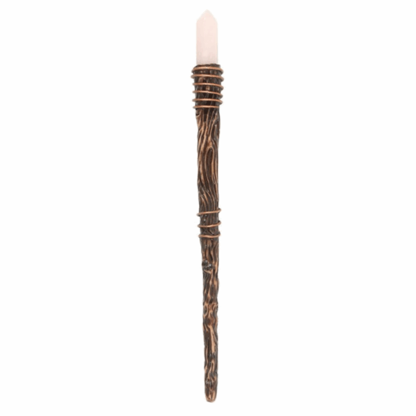 Thin Romance Rose Quartz Crystal Wand - Image 2