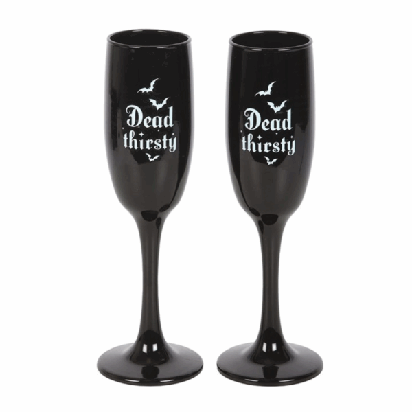 Set of 2 Dead Thirsty Champagne Flutes - Image 2