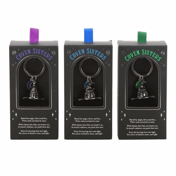 Set of 3 Coven Sisters Witch Hat Keyrings - Image 2