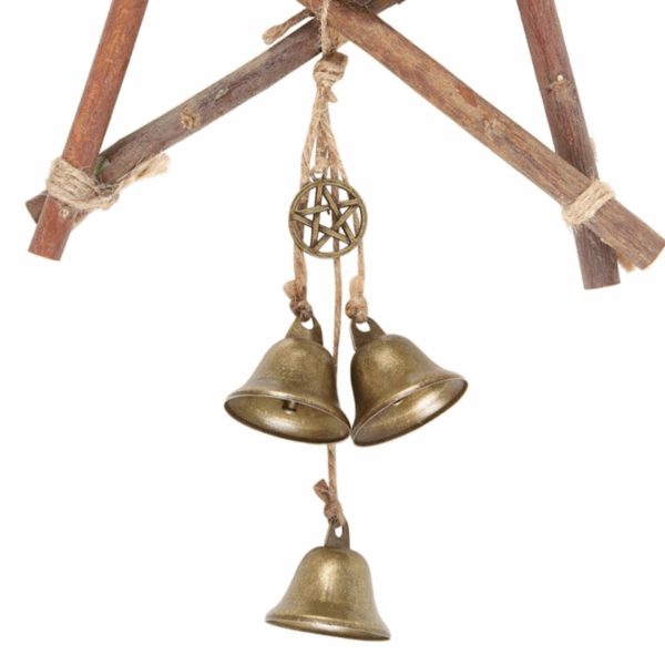 30cm Witches Welcome Willow Pentagram Sign with Bells - Image 2