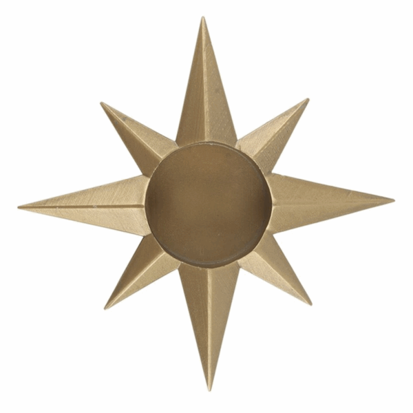 Gold Star Tealight Candle Holder - Image 2