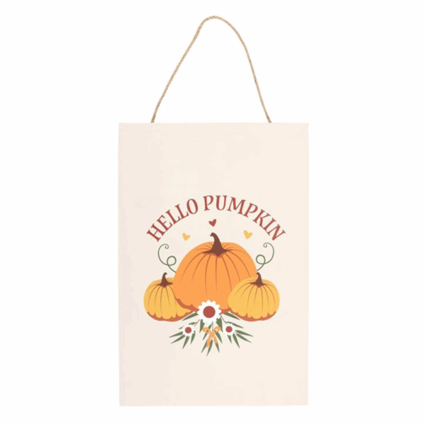 Autumn Days Hello Pumpkin Hanging Sign - Image 2