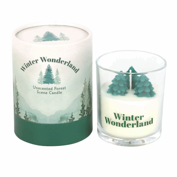 Winter Wonderland Candle with Tree Scene - Image 2
