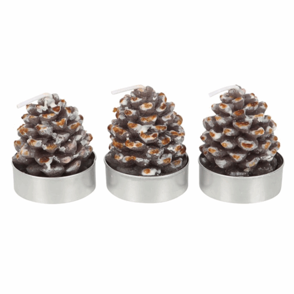 Set of 6 Pinecone Tealight Candles - Image 3