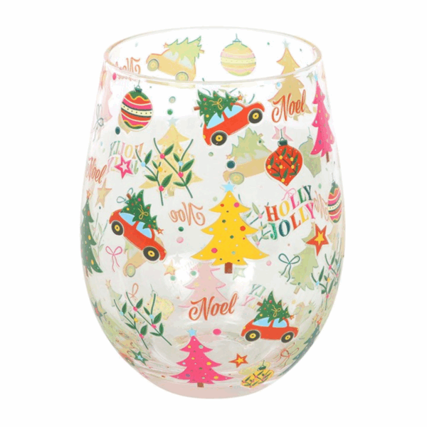 Nostalgic Christmas Print Stemless Glass - Image 3