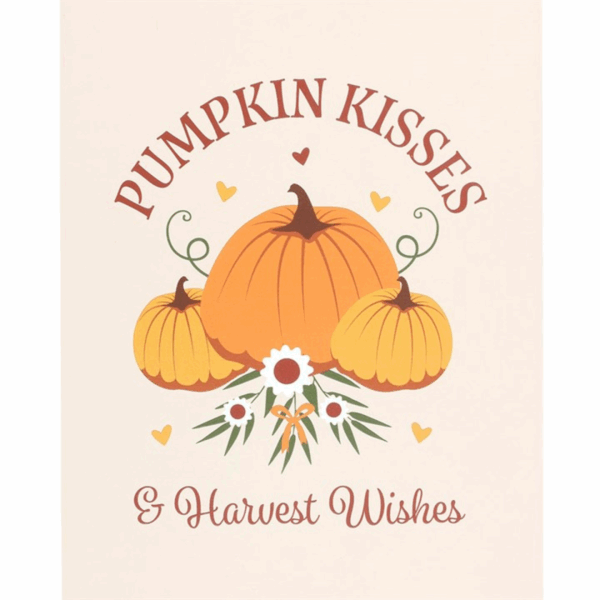 Pumpkin Kisses & Harvest Wishes Hanging Sign - Image 3