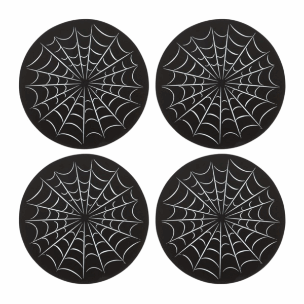 Black Spiderweb Coaster Set - Image 3