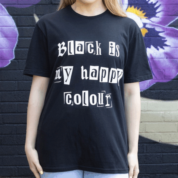 Black is My Happy Colour Unisex T-shirt Size XXL - Image 3