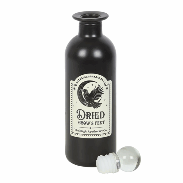 Dried Crow's Feet Decorative Glass Potion Bottle - Image 3
