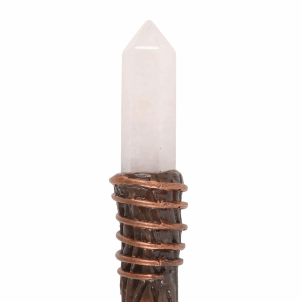Thin Energy Clearing Aura Quartz Crystal Wand - Image 3
