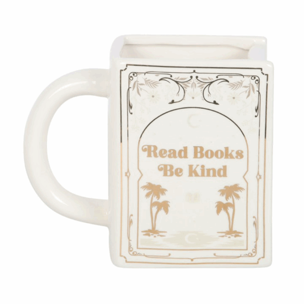 Read Books Be Kind White Book Shaped Mug - Image 3