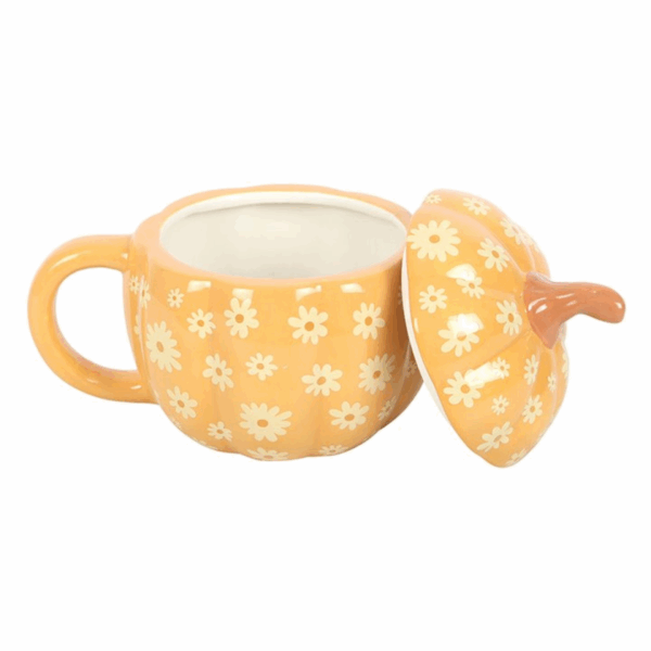 Groovy Floral Pumpkin Lidded Mug - Image 3