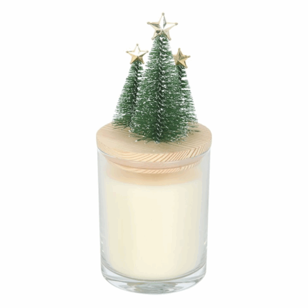 Bah Humbug Orange & Clove Glass Candle with Tree - Image 4