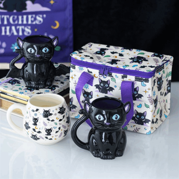 Cute and Creepy Cat Print Rounded Mug - Image 5