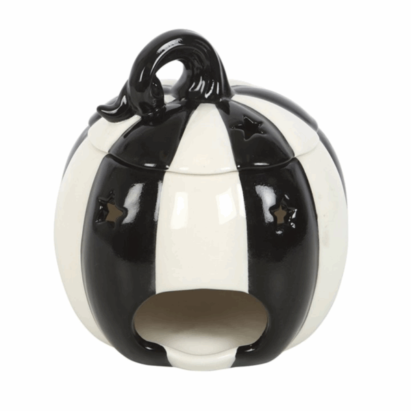 Black and White Striped Pumpkin Oil Burner - Image 6