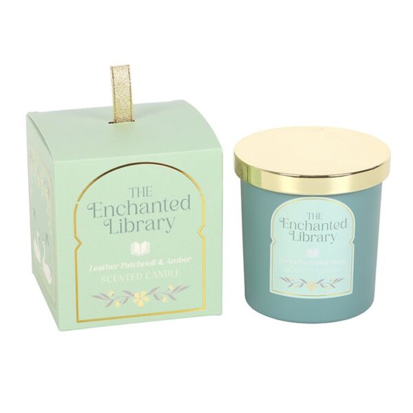 The Enchanted Library Leather, Patchouli & Amber Candle - Image 2