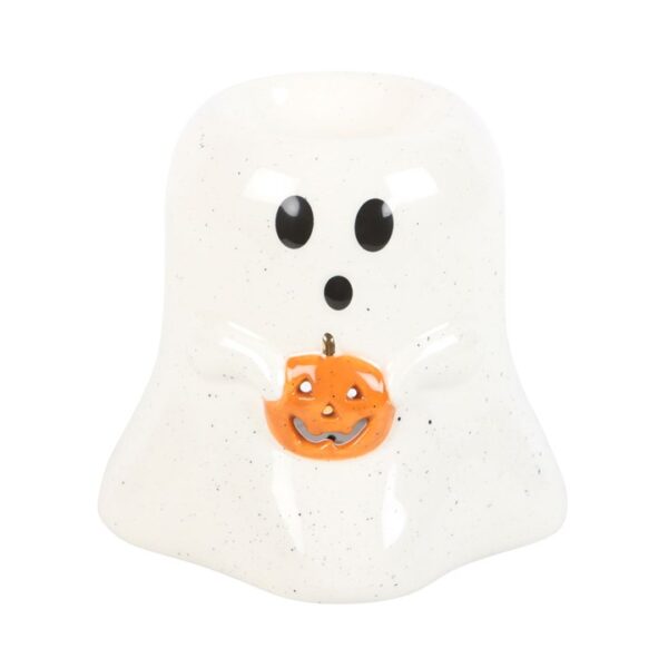 Ghost Shaped Oil Burner and Wax Warmer with Pumpkin - Image 2