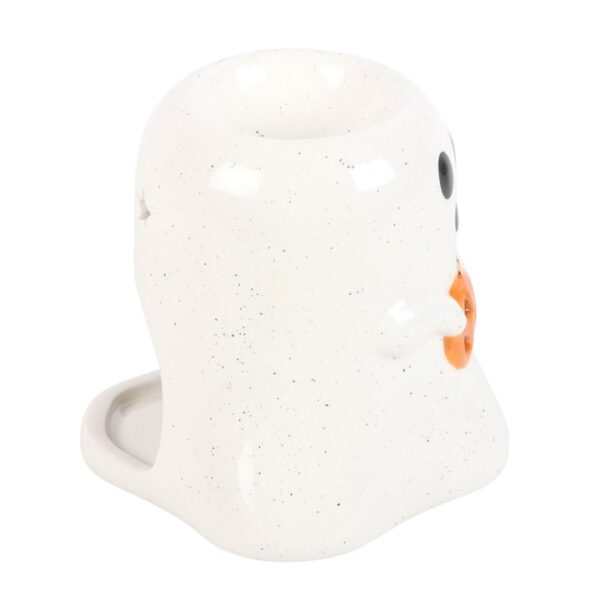 Ghost Shaped Oil Burner and Wax Warmer with Pumpkin - Image 3