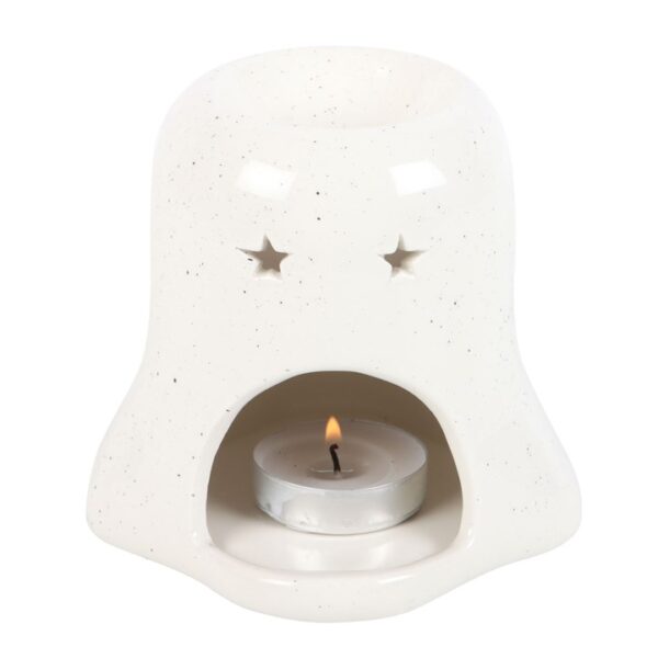 Ghost Shaped Oil Burner and Wax Warmer with Pumpkin - Image 4
