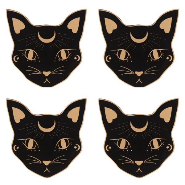 Mystic Mog Cat Face Coaster Set - Image 2
