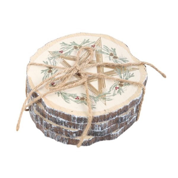 Winter Solstice Wood Slice Coaster Set - Image 2