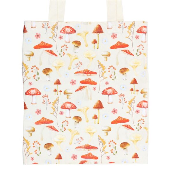 Mushroom Print Polycotton Tote Bag - Image 2
