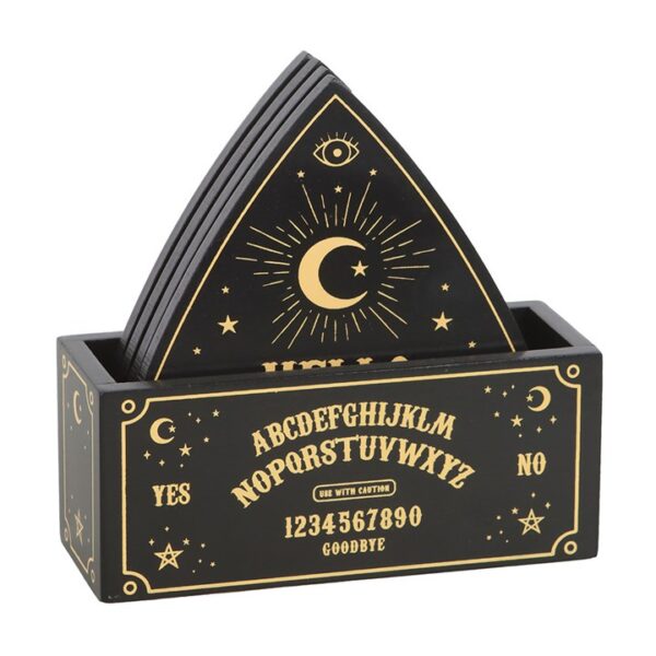 Black Talking Board Planchette Coaster Set - Image 2