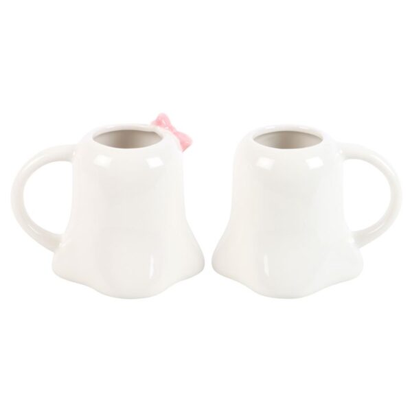 Mr and Mrs Boo Ghost Shaped Mug Set - Image 3