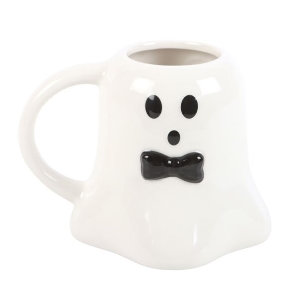 Mr Boo Ghost Shaped Mug with Bow Tie - Image 2