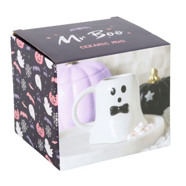 Mr Boo Ghost Shaped Mug with Bow Tie - Image 5