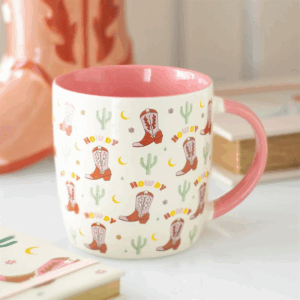 Howdy Cowboy Boot Print Mug