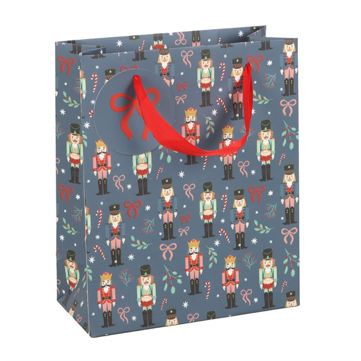 23cm Blue Nutcracker Print Gift Bag - Image 2