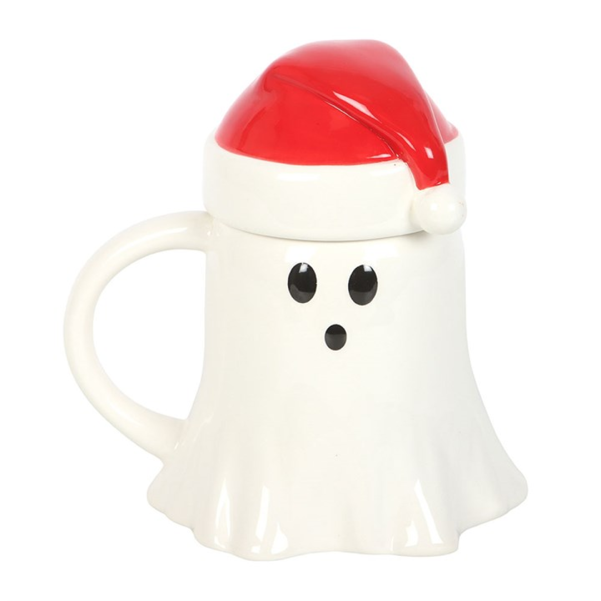 Ghost Shaped Mug with Santa Hat Lid - Image 2