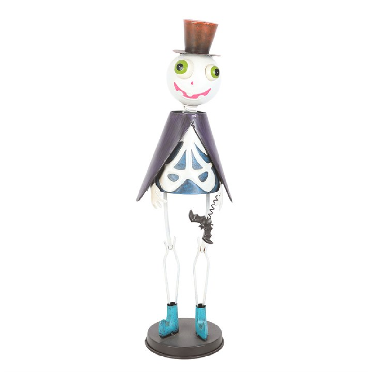 Metal Skeleton Ornament with Top Hat - Image 2