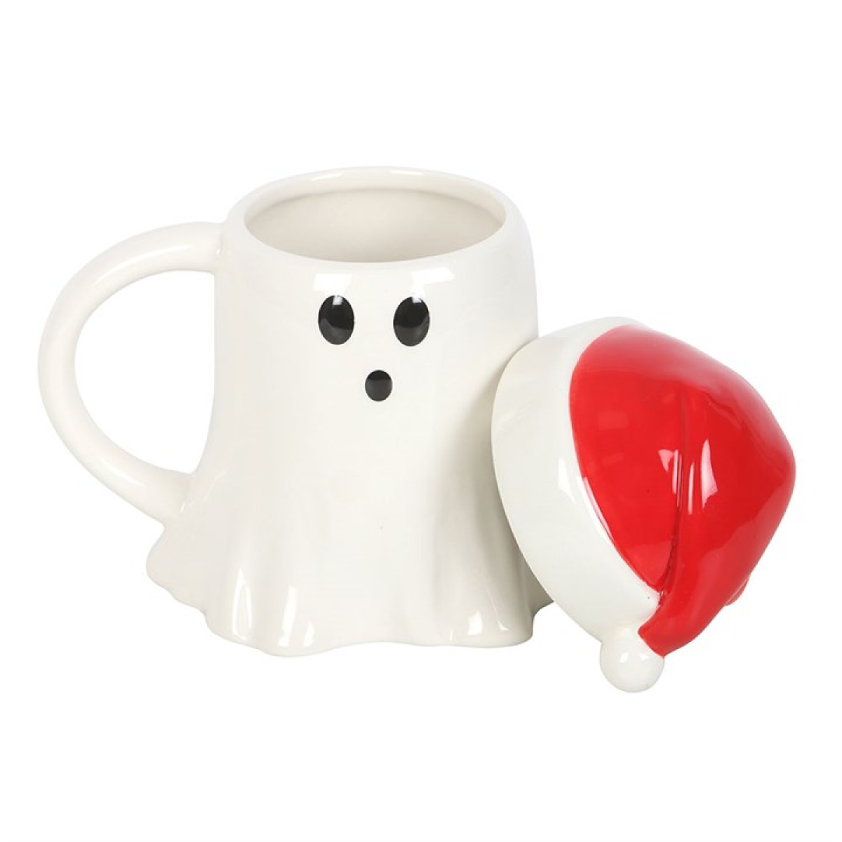 Ghost Shaped Mug with Santa Hat Lid - Image 3
