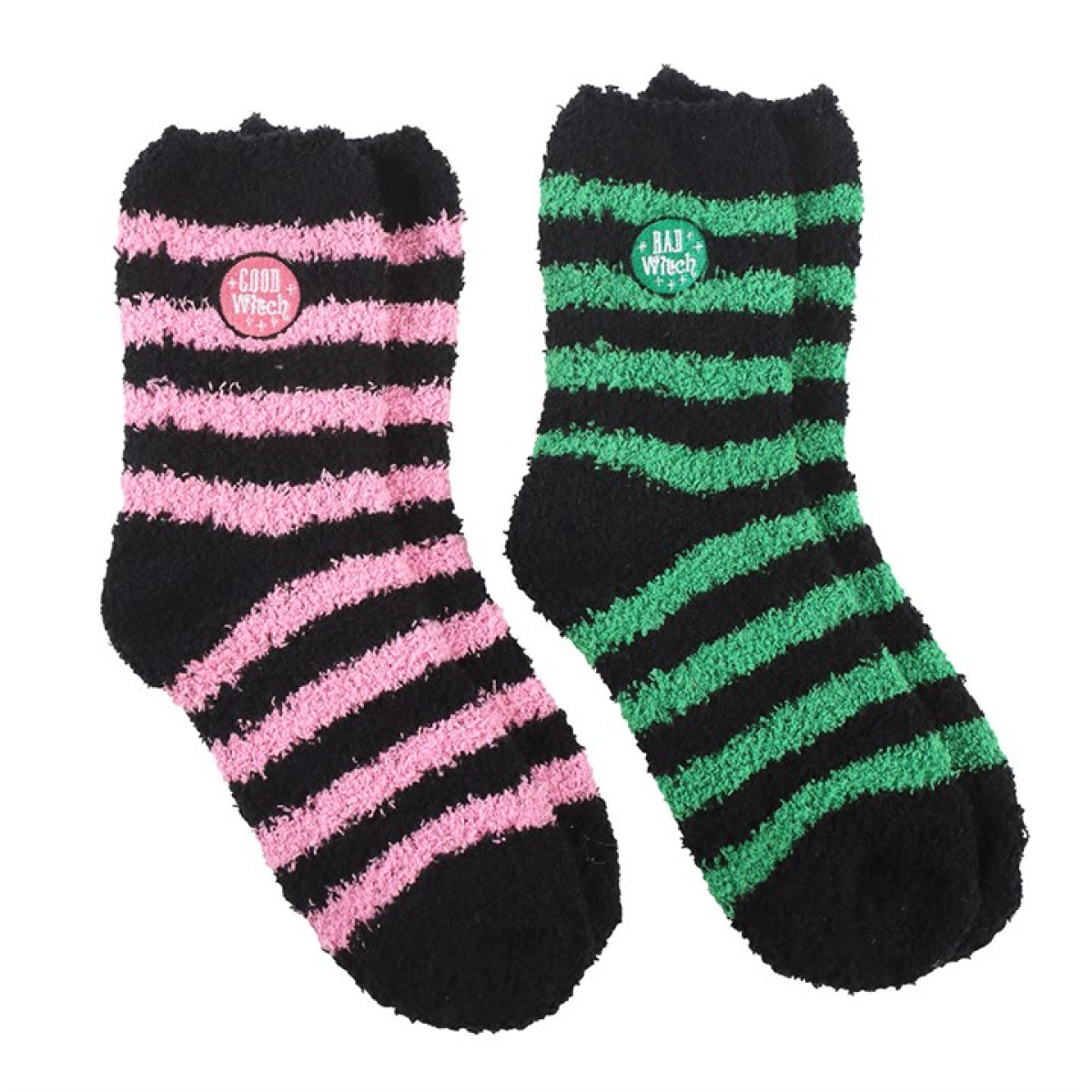 Set of 2 Good Witch and Bad Witch Fluffy Socks - Image 3