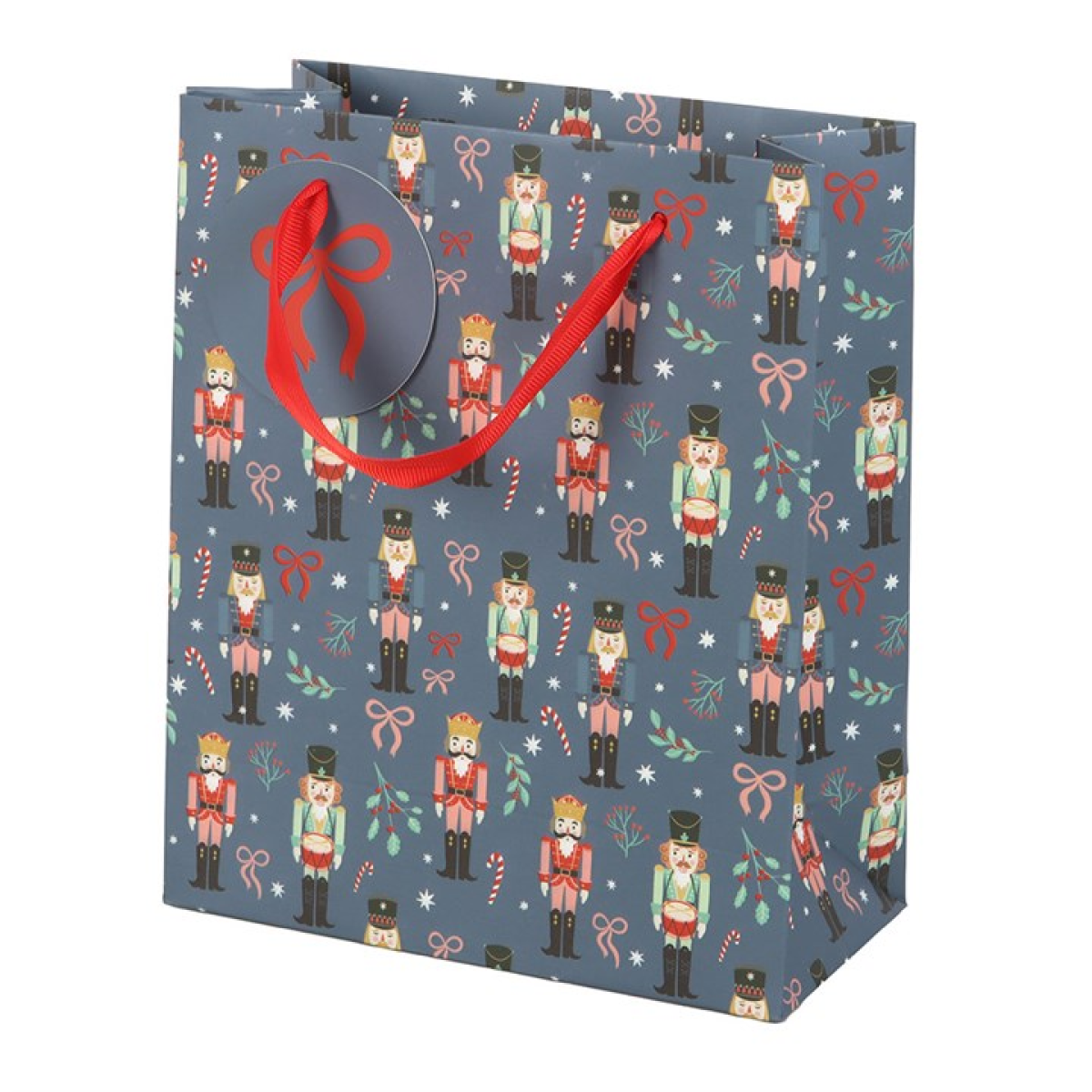 23cm Blue Nutcracker Print Gift Bag - Image 4