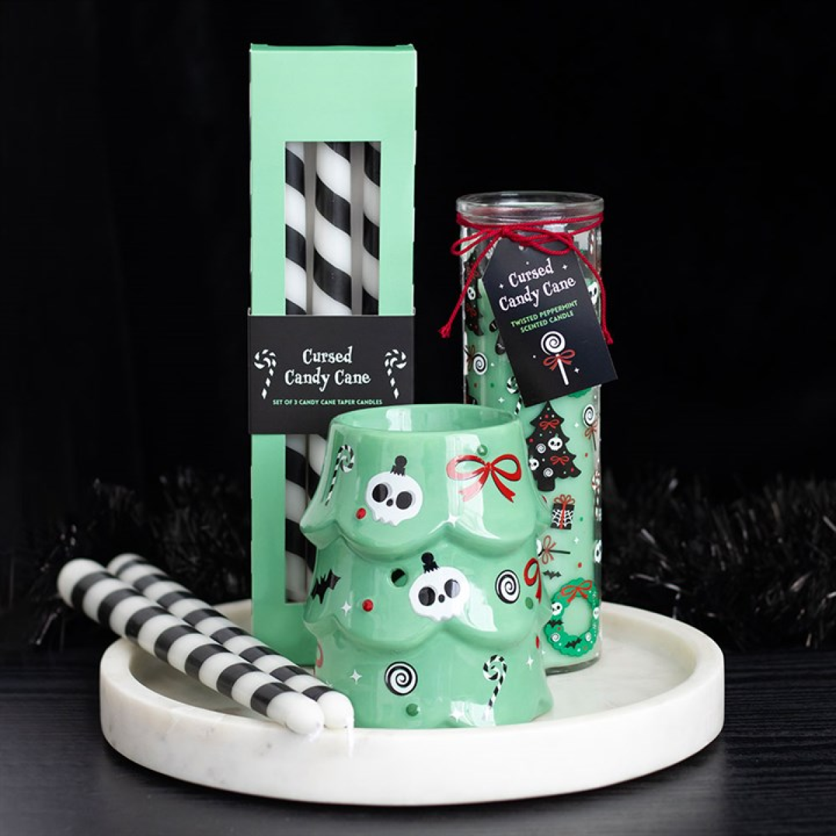 Merry Creepmas Cursed Candy Cane Tube Candle - Image 5