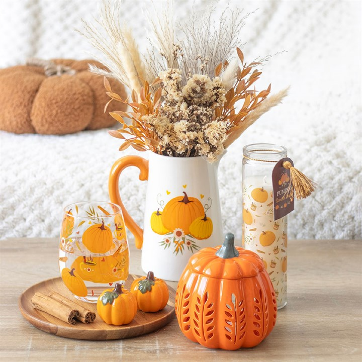 Orange Leaf Cut Out Pumpkin Oil Burner and Wax Warmer - Image 6